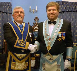Norman Pollock (left) with Chris Taplin. Norman Pollock (left) with Chris Taplin.