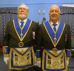 Provincial Junior Grand Deacons Norman Lay and David Ireland. Provincial Junior Grand Deacons Norman Lay and David Ireland.