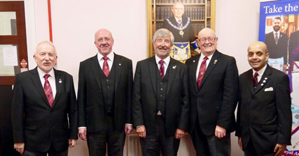 Pictured from left to right, are: Bernard Snape, Vinnie Carte, Bill Hembrow, Peter Mann and Umesh Dholakia Pictured from left to right, are: Bernard Snape, Vinnie Carte, Bill Hembrow, Peter Mann and Umesh Dholakia