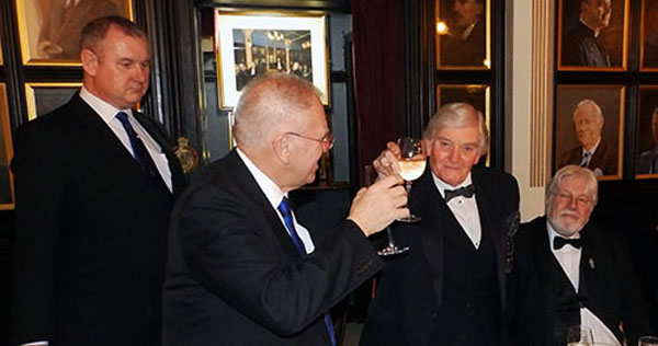 Pictured form left to right, taking wine, are: Paul Hesketh, Derek Parkinson, Ernie Waites and David Hawkes. Pictured form left to right, taking wine, are: Paul Hesketh, Derek Parkinson, Ernie Waites and David Hawkes.