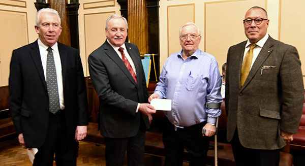 Pictured from left to right, are: Mark Matthews, Sam Robinson, David Sayce of Liverpool Masonic Hall and Jorge Perez.Pictured from left to right, are: Mark Matthews, Sam Robinson, David Sayce of Liverpool Masonic Hall and Jorge Perez. Pictured from left to right, are: Mark Matthews, Sam Robinson, David Sayce of Liverpool Masonic Hall and Jorge Perez.