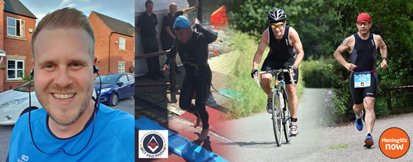 Pictured left: Adam Eeles, who will represent West Lancashire Freemasons in the London marathon. Pictured right: Swim, cycle and run – triathlon man. Pictured left: Adam Eeles, who will represent West Lancashire Freemasons in the London marathon. Pictured right: Swim, cycle and run – triathlon man.