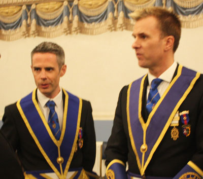 The retiring Provincial Grand Wardens. David Edwards (left) and Paul Storrar. The retiring Provincial Grand Wardens. David Edwards (left) and Paul Storrar.