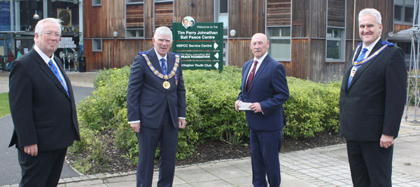 The cheque presentation at Warrington Youth Centre. Pictured from left to right, are: John Murphy, Tony Harrison, Jim Corcoran and Andy Whittle. The cheque presentation at Warrington Youth Centre. Pictured from left to right, are: John Murphy, Tony Harrison, Jim Corcoran and Andy Whittle.