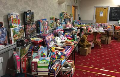 Toys stored at Bryn Masonic Hall. Toys stored at Bryn Masonic Hall.