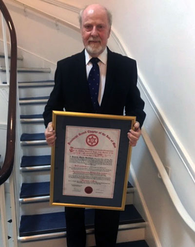 Bill with his Royal Arch Certificate of Merit. Bill with his Royal Arch Certificate of Merit.