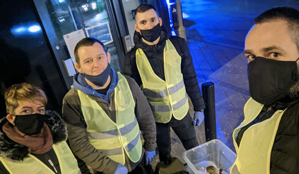 Pictured from left to right, are: Toni Hughes, Adam Lindop, and the team ready to set off. Pictured from left to right, are: Toni Hughes, Adam Lindop, and the team ready to set off.