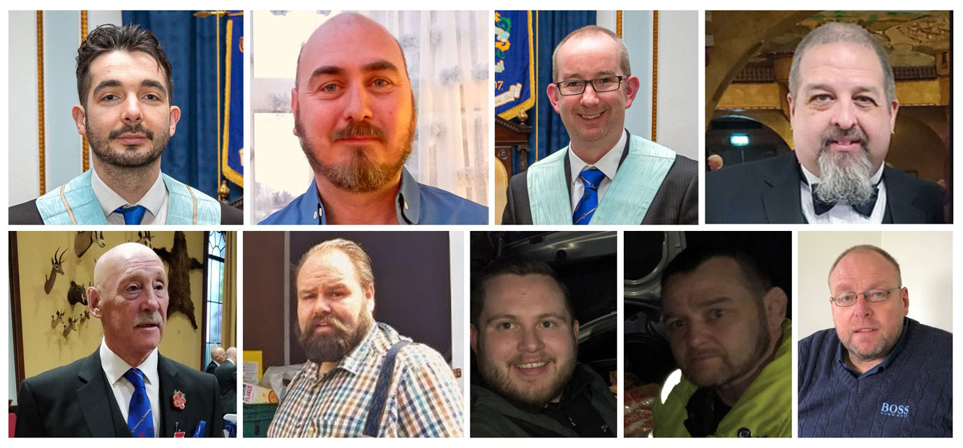 The honoured recipients. Pictured top row, from left to right, are: Jonathan Boriss, Wayne Devlin, Jonathan Hardman and Darren Busby. Bottom row from left to right, are: James Corcoran, Ezra McGowan, Liam Hayward, Adam Lindop and Keith Schmechel.