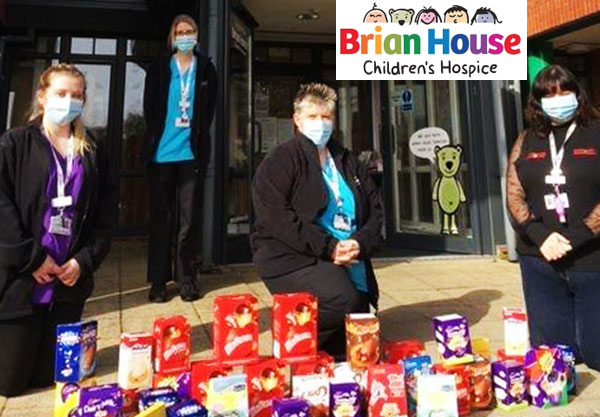 The nurses of Brian House receiving the sweet treats.