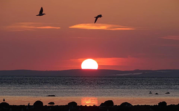 The sunset over Morecambe Bay.