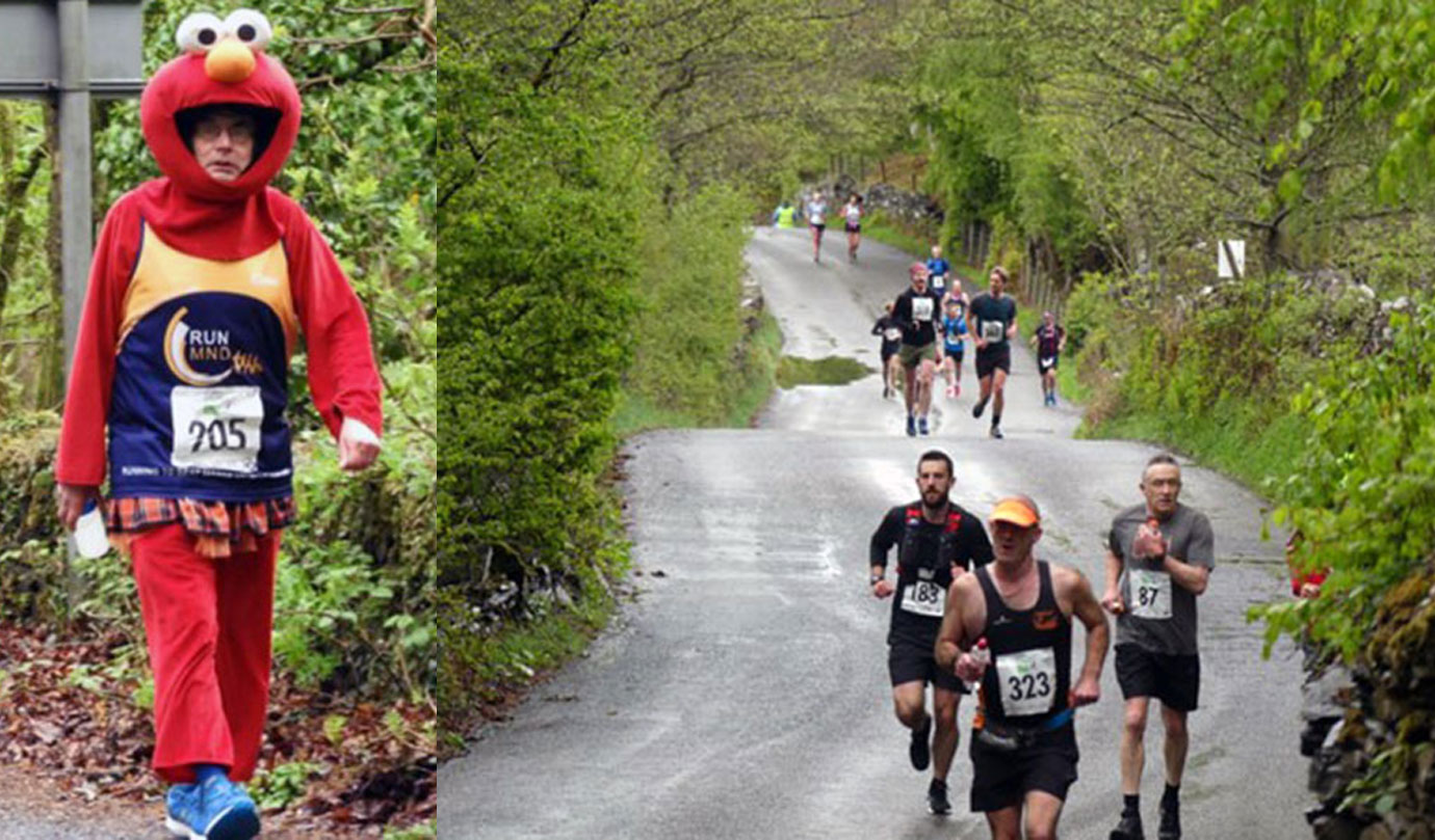Pictured left: The only way to run a marathon! Pictured right: Brathay Marathon, not the easiest to run, but the most picturesque!