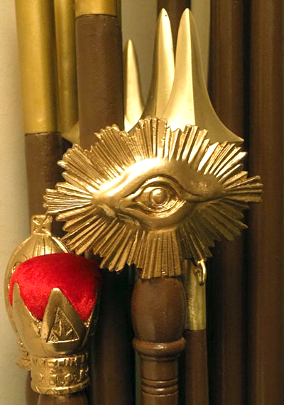 Newly refurbished sceptres and banner rods. Newly refurbished sceptres and banner rods.