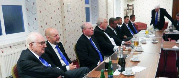 Pictured from left to right are: Peter Greathead, John Cross, Duncan Smith, Alan Berwick, Kirk Elliot and other distinguished guests.