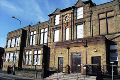 The front of the Masonic Hall, Adelaide Street, Blackpool.