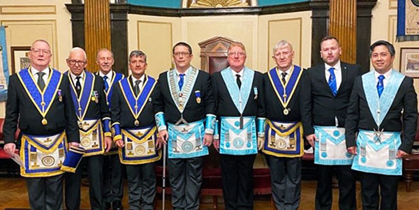 Aigburth Lodge members, pictured from left to right, are: Eric Poole, Billy Johnstone, Alan Parkinson, John Smith, Mark Lawrence, Paul Green, Richard Wilson, Dave Owen and Noel Gamos.