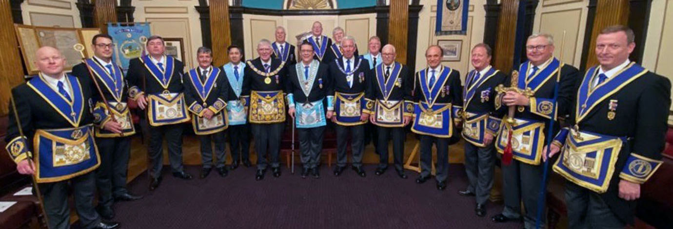 The Provincial team and officers of Aigburth Lodge.