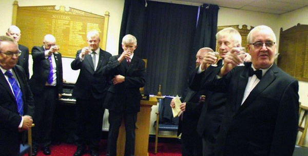 Congratulations and a toast go to Peter Dunn, Stephen Heginbotham and Les Ivison.