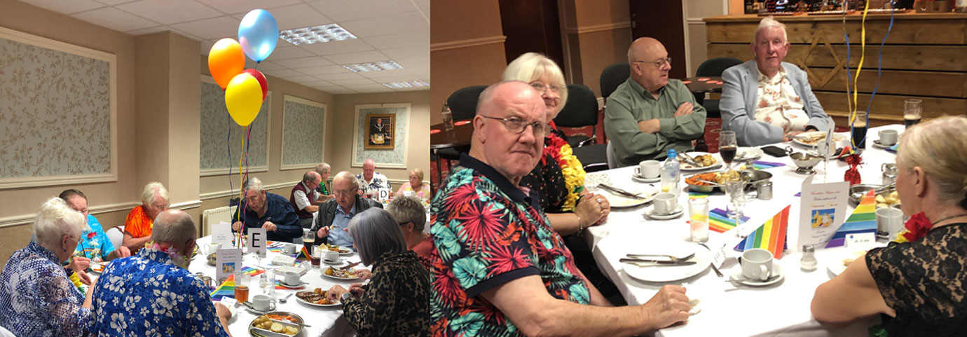 Pictured left: Companions and friends of the chapter enjoy the meal. Pictured right: Friends of the chapter.