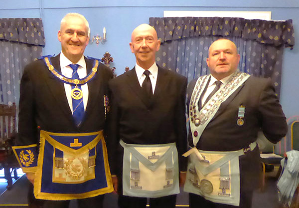 Pictured from left to right, are: Andy Whittle, master elect David Keay and installing master Andrew Jones. Pictured from left to right, are: Andy Whittle, master elect David Keay and installing master Andrew Jones.