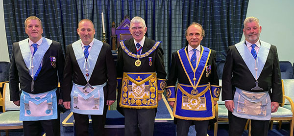 Pictured from left to right, are: Colin Preston, Andy McClements, Tony Harrison, Peter Taylor and Ken Parker.