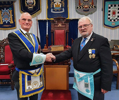 Barry Thompson and his friend Duncan Rothery from Scawfell Lodge No 3768.