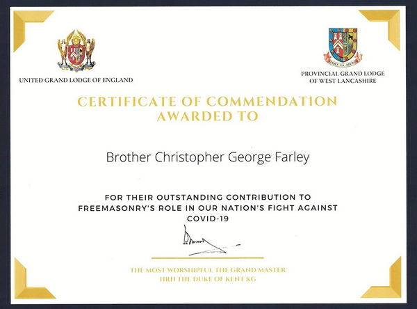 The Certificate of Commendation