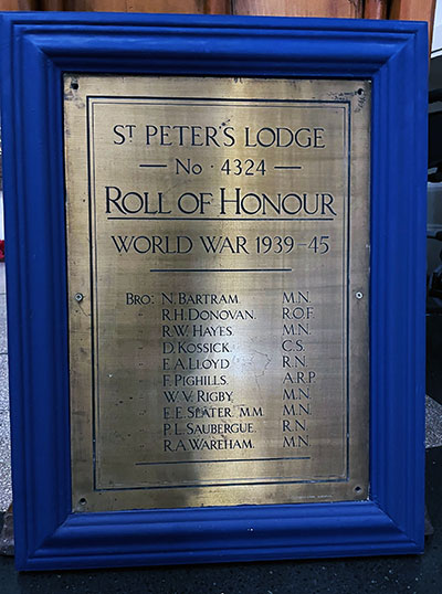 St Peter’s WW2 memorial. St Peter’s WW2 memorial.