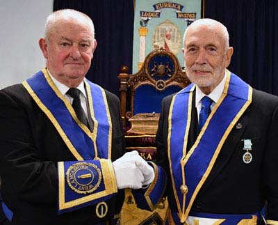 Stan Edwards (right) with old friend Philip Stansbie. Stan Edwards (right) with old friend Philip Stansbie.