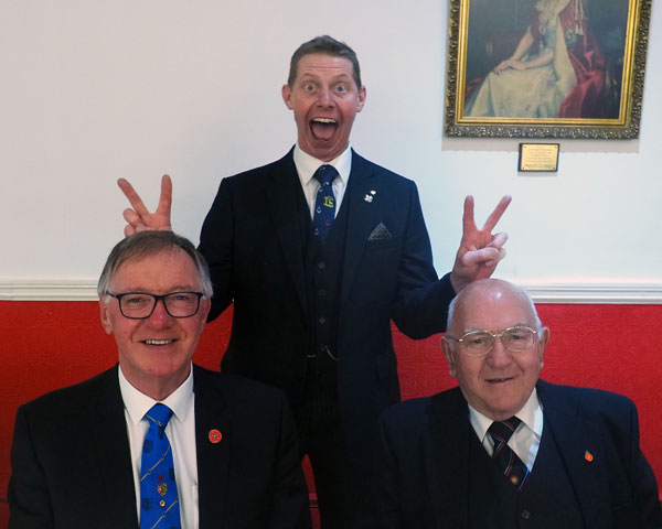 Martin Dennison (standing) enjoying a mad moment with John Robbie Porter (left) and Ray Boardman. Martin Dennison (standing) enjoying a mad moment with John Robbie Porter (left) and Ray Boardman.