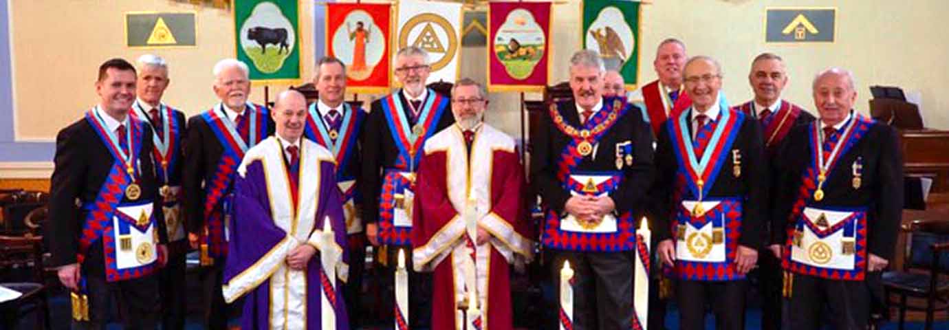 Grand and Provincial grand officers with the principals of Bispham with Norbreck Chapter.