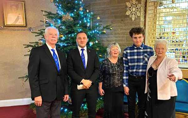 Pictured from left to right, are: Patrick Martindale, Adam Dennett, Mary Noblet, ‘little’ Harry Riley and Shirley Thurston.