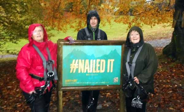 Nailed It! The Treetop Challengers. Pictured from left to right, are: Shirley Thurston, ‘little’ Harry Riley and Mary Noblet.