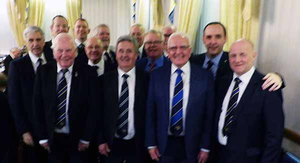 The delegation of Scottish Masons who crossed the border to show their support.