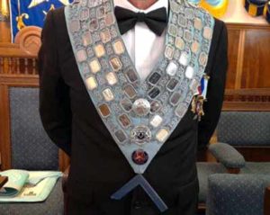 The beautiful collar worn by the WMs of Hartington Lodge since 1864.