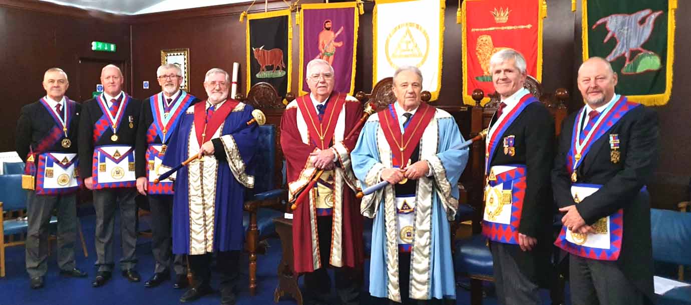 Pictured from left to right, are: Stephen Jelly, Tony Farrar, David Barr, Brian Crawford, Rev Stephen Leach, Phil Coles, Ian Ward and John Cross.