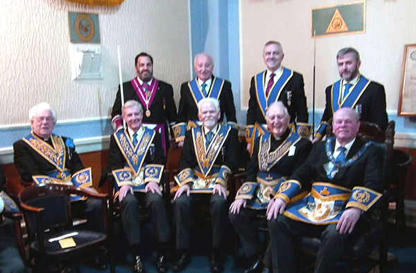 Pictured from left to right standing, are: Michael Tax, David Cook, Steve Jelly and Robbie Fitzsimmons. Seated from left to right, are: Reverend Canon Godfrey Hirst, Stuart Thornber, David Randerson, Geoffrey Moore and Duncan Smith