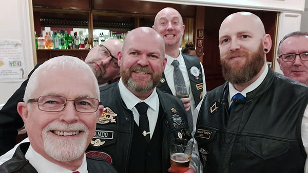 Garry with his Widows Sons’ friends Garry with his Widows Sons’ friends