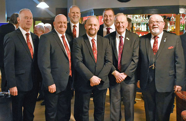 Pictured from left to right, are: Alan Hilton, Mike Benson, Barry Fitzgerald, Darren Stainton, Scott Devine, Brian Fallows and Harry Chatfield