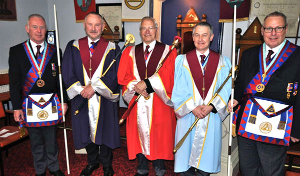 Pictured from right to left, are: Alan Hilton, John Martin, Chris Band, Dave Ozanne and Chris Brown. Pictured from right to left, are: Alan Hilton, John Martin, Chris Band, Dave Ozanne and Chris Brown.