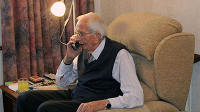 Provincial Grand Master Tony Harrison congratulates Don by telephone. Provincial Grand Master Tony Harrison congratulates Don by telephone.