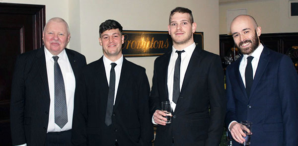 Pictured from left to right, are: Paul Shepherd and three junior brethren Dylan Thomas Roberts, Michael Wolff and Jack Howe.