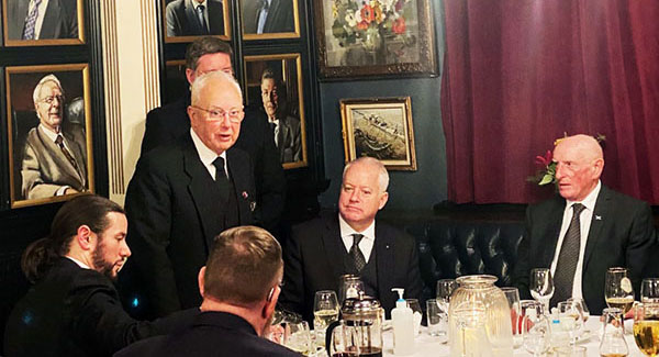 Michael Jones speaks to the brethren and visitors Michael Jones speaks to the brethren and visitors