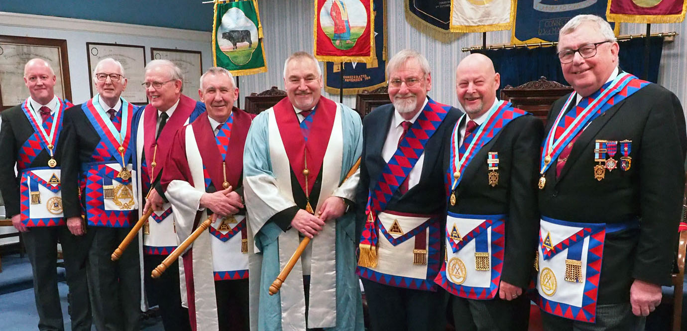 Pictured from left to right, are: Tony Farrar, Peter Greathead, Tony Blundell, Roger O’Loughlin, Martin Clements, David Shaw, John Cross and Jim Gregson. 