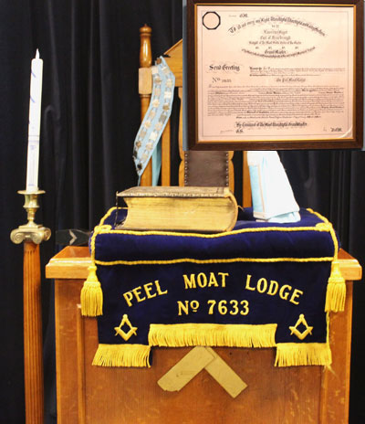 Peel Moat Lodge Bible cushion and warrant.
