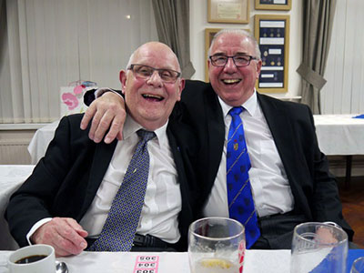 Laurie enjoys the evening with his good friend Colin Goodwin.