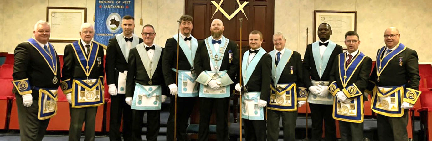 Garry Hacking (centre) with some of the members of Greenhill Lodge after his installation. Garry Hacking (centre) with some of the members of Greenhill Lodge after his installation.