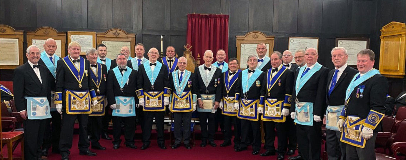 An assembly of proud lodge members