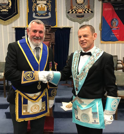 David Sangster WM of Lodge of Good Hope with Jason Bleakley David Sangster WM of Lodge of Good Hope with Jason Bleakley