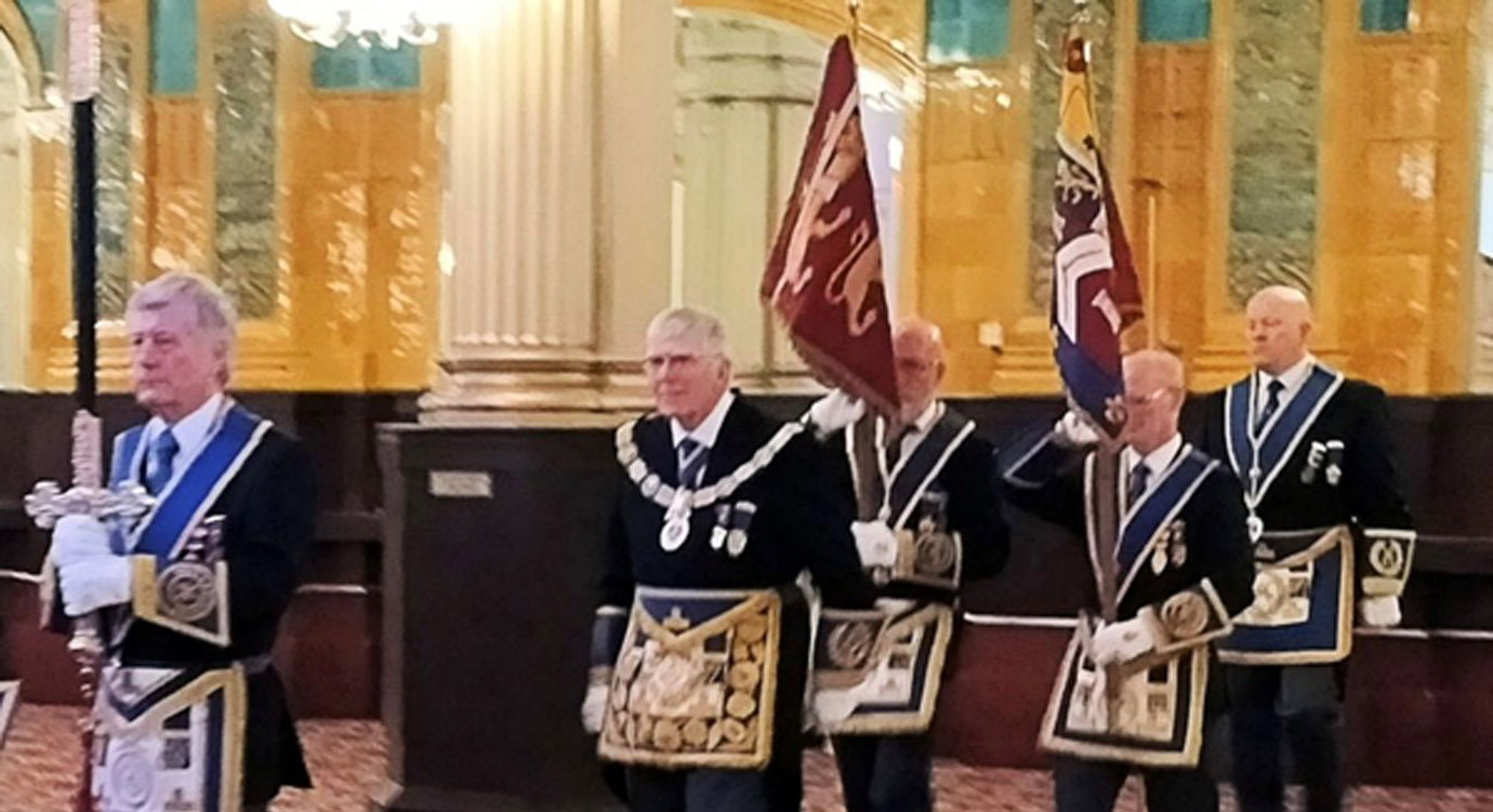 Tony enters Provincial Grand Lodge. Tony enters Provincial Grand Lodge.