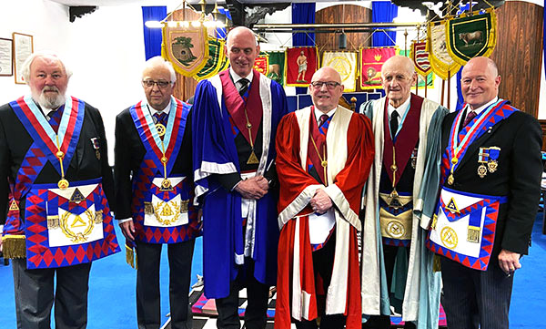 Pictured from left to right, are: Tom with Malcolm Alexander, Ray Thain, Terry Ford, Alan Scott and Peter Allen